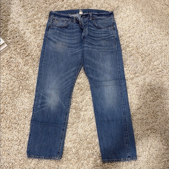 Ralph Lauren Double RL Men’s Denim Distressed Blue Jeans 34 W 30 L